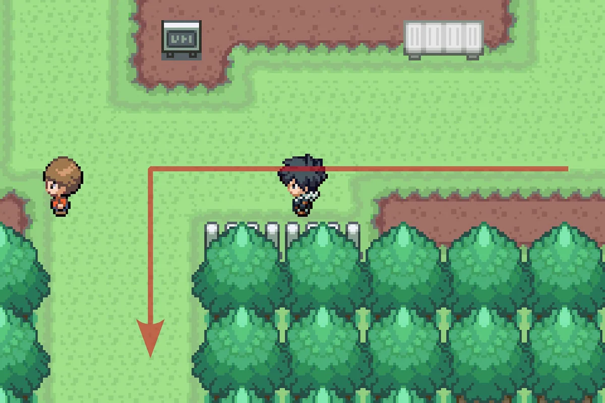 Exiting Tarmigan Town from the south exit. / Pokémon Unbound