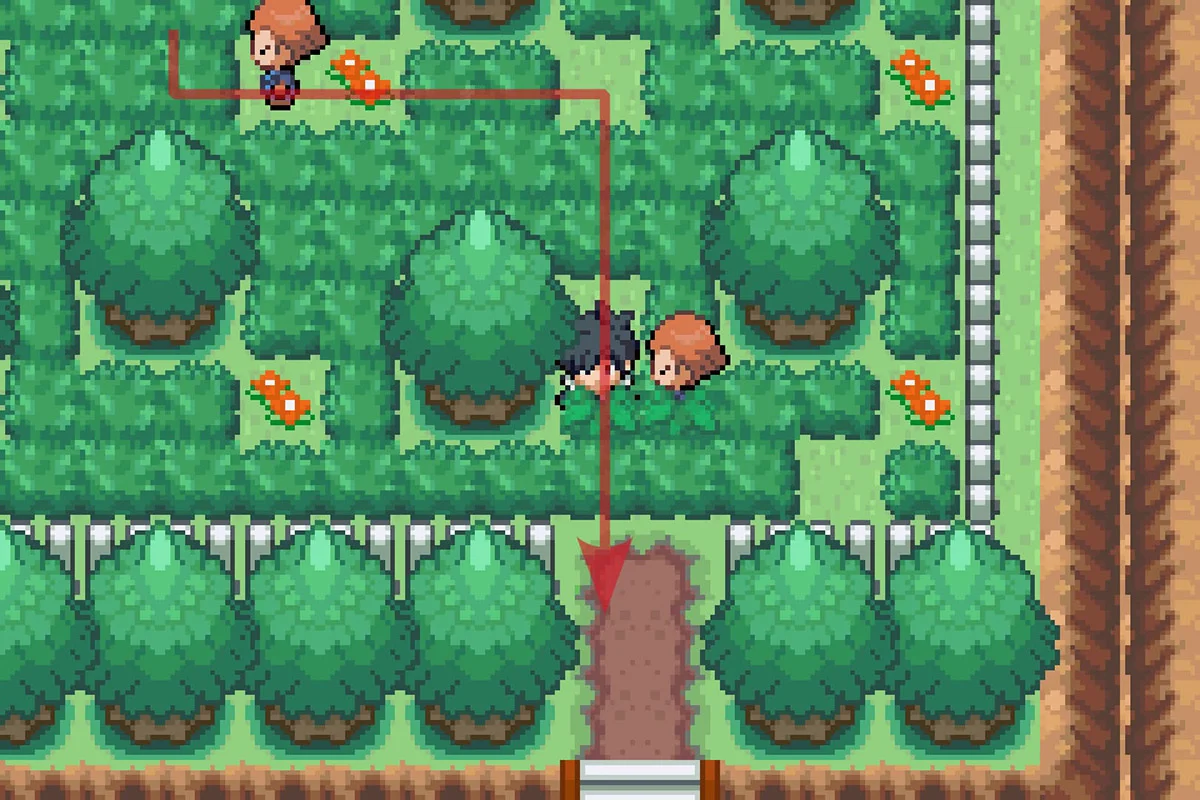 Continuing south past the garden area. / Pokémon Unbound