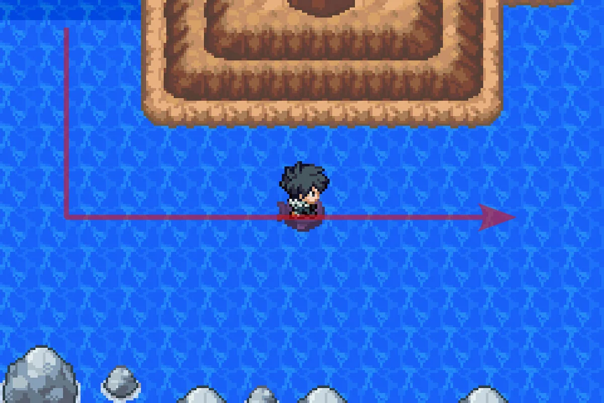 Turning east after passing the bridge. / Pokémon Unbound