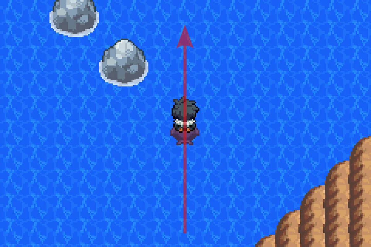 Entering the closed-off area. / Pokémon Unbound