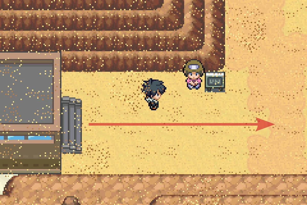 Going east after exiting the connector. / Pokémon Unbound