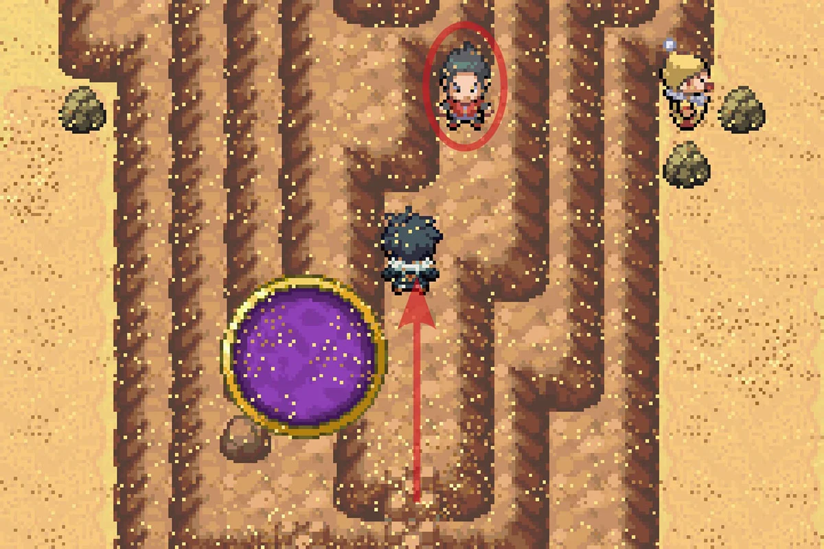 Approaching Mega Trainer Travon. / Pokémon Unbound