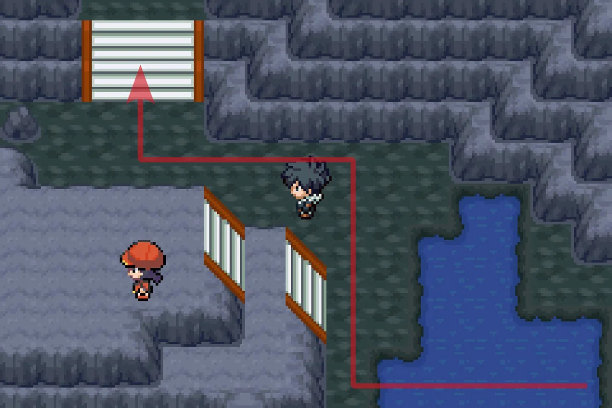 Climbing the north stairs. / Pokémon Unbound