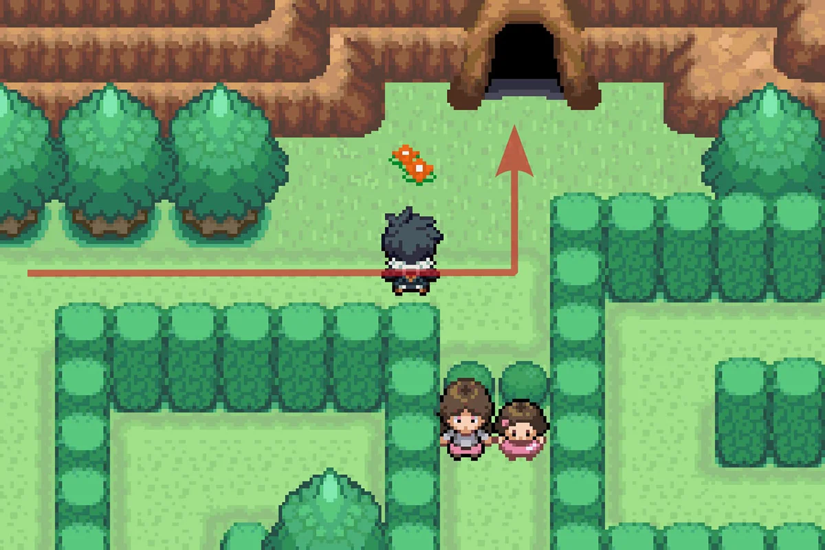 Entering Victory Road’s mountain biome area. / Pokémon Unbound