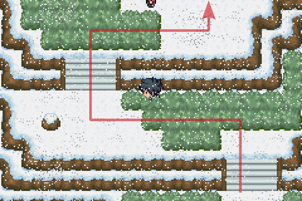 Continuing to climb the stairs. / Pokémon Unbound