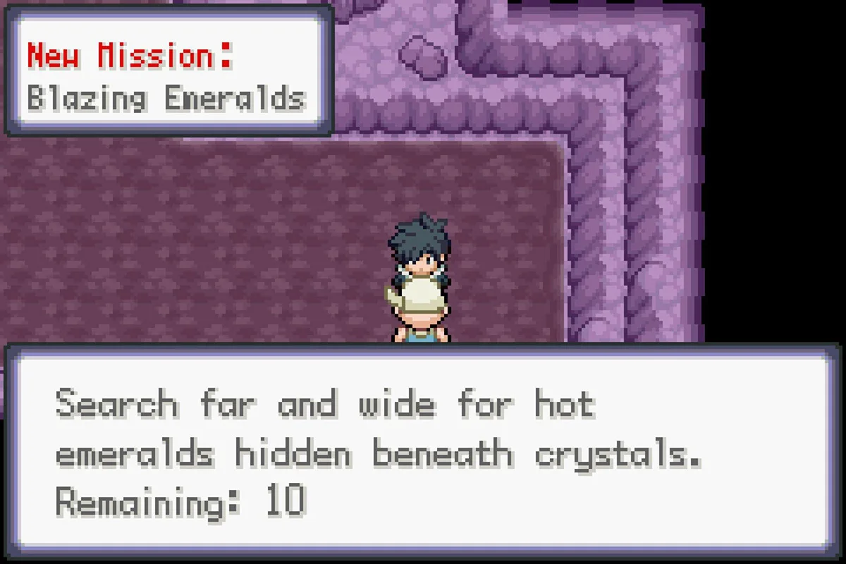 타오르는 에메랄드 서브 미션 수락.