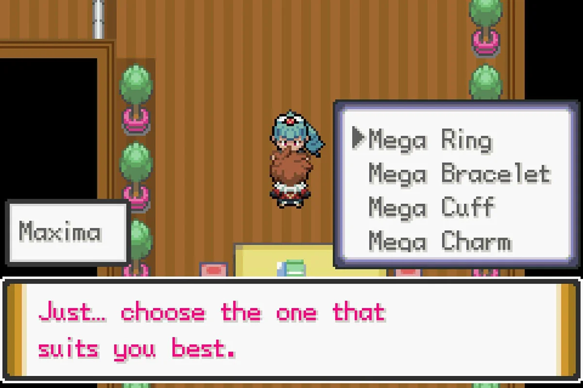 메가키스톤을 장착할 형태 선택.