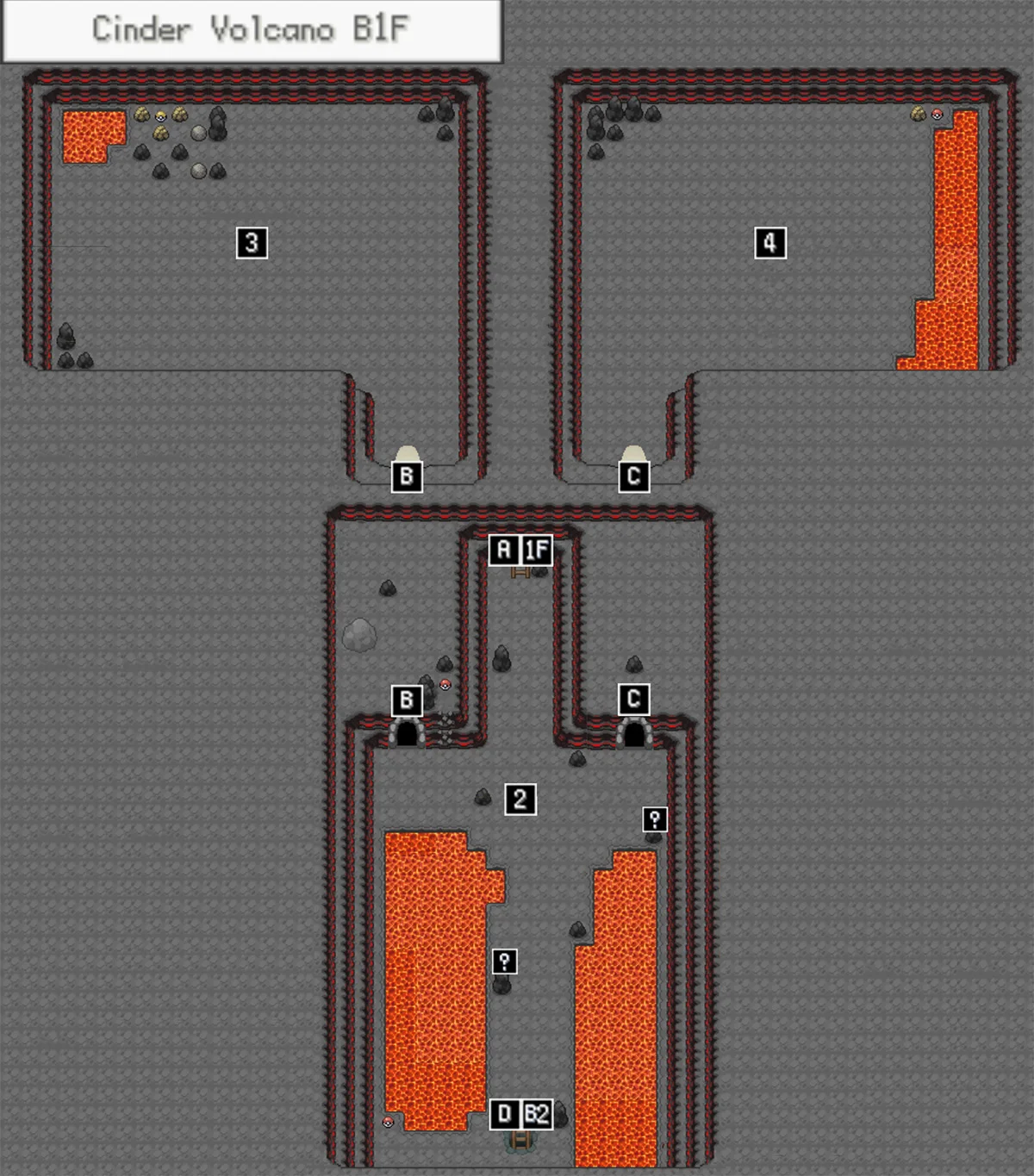 Cinder Volcano B1F map