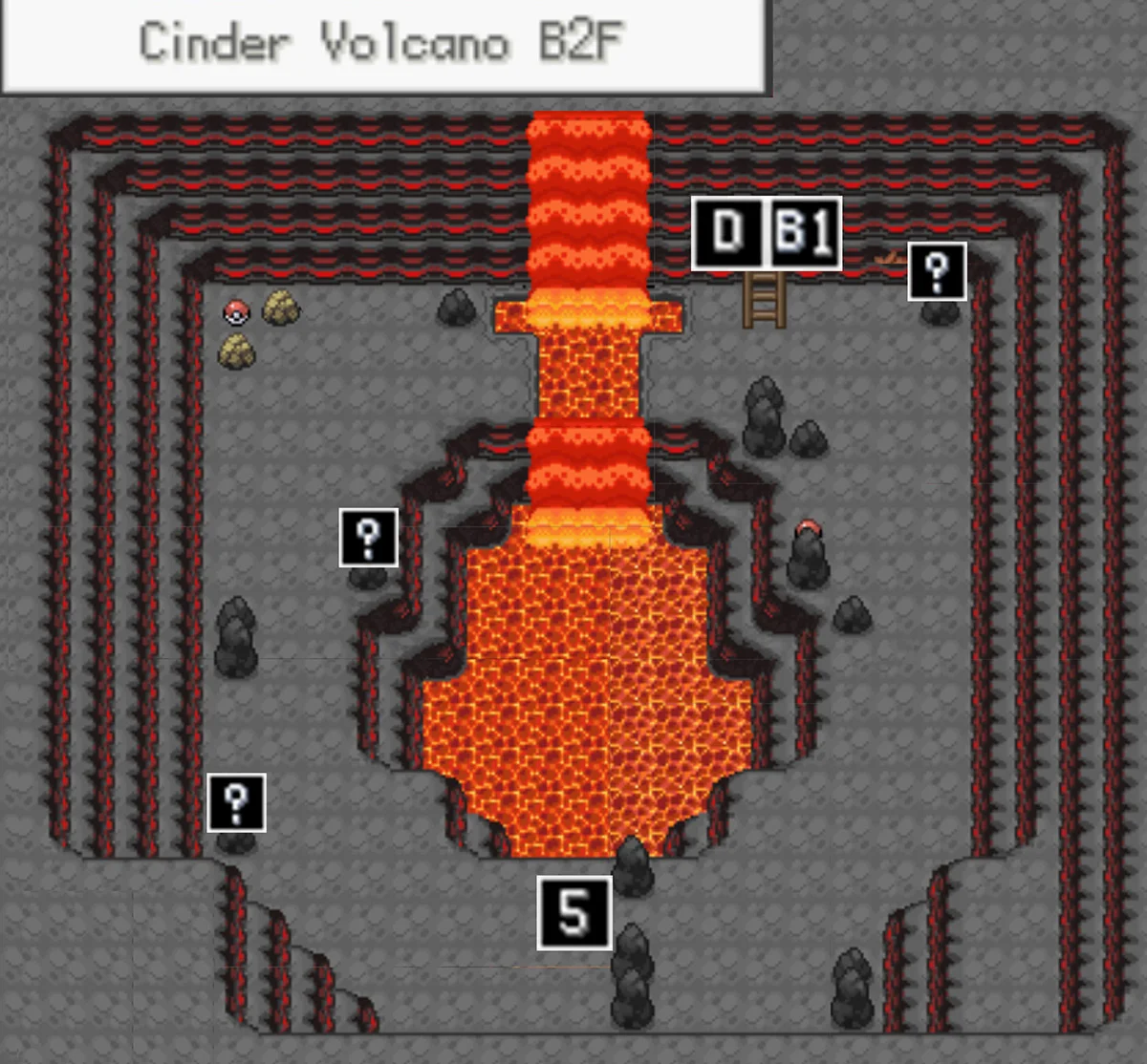 Cinder Volcano B2F map
