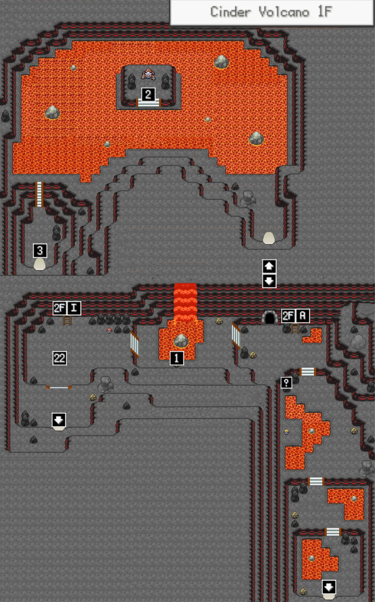 Cinder Volcano 1F map