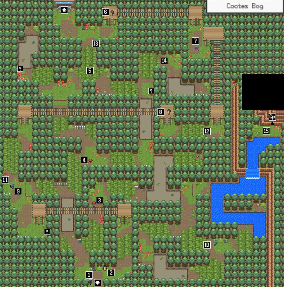 Cootes Bog map / Pokémon Unbound