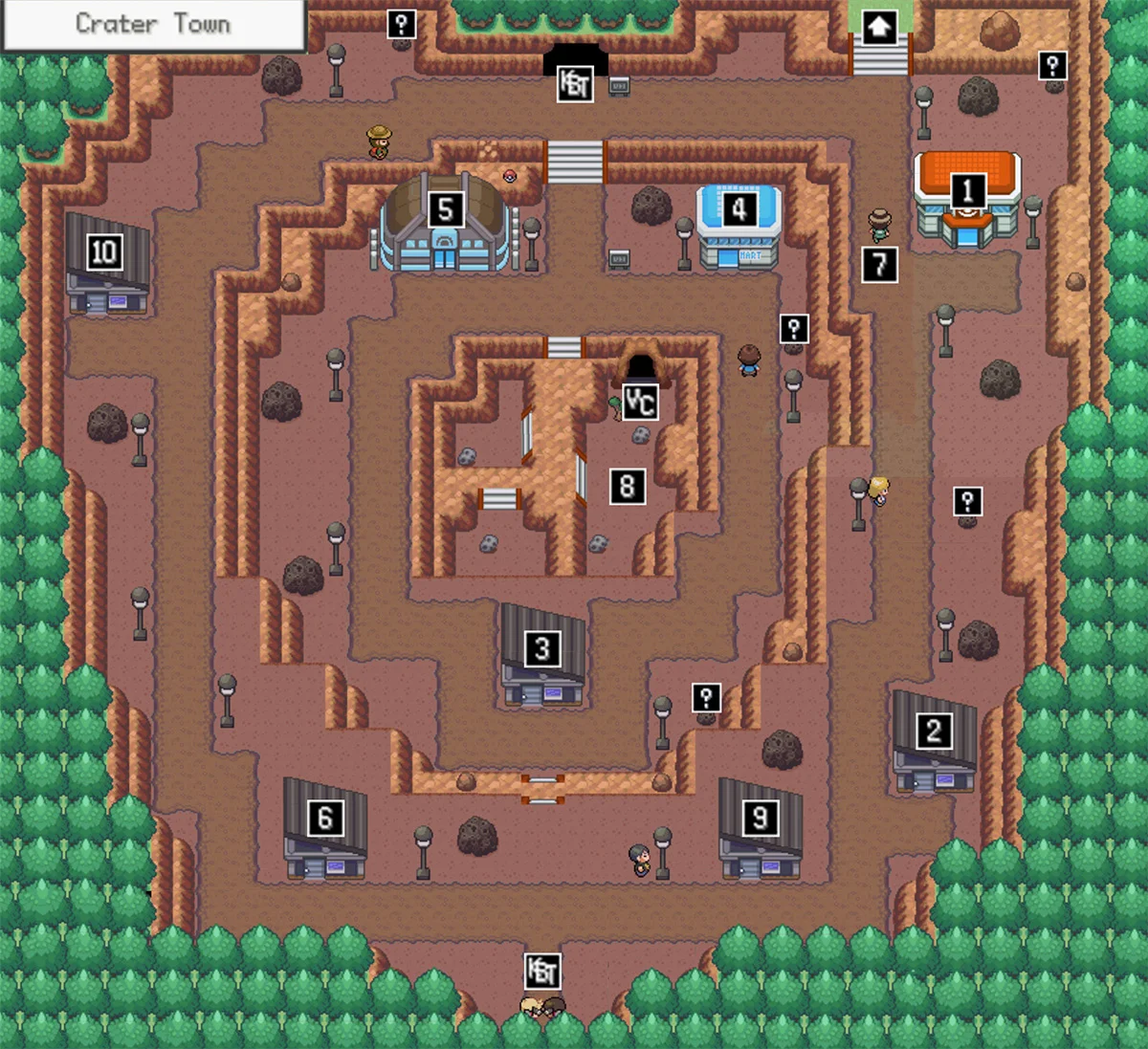 Crater Town map / Pokémon Unbound