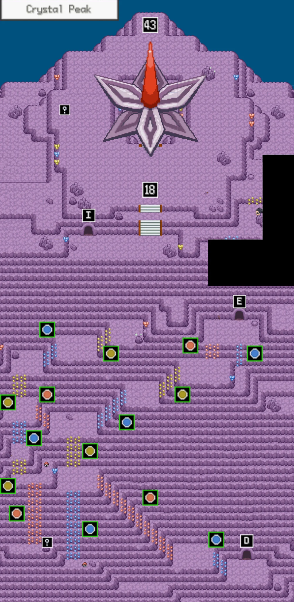 Crystal Peak exterior map / Pokémon Unbound