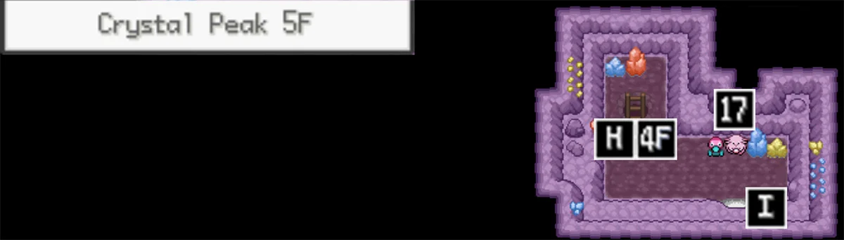 Crystal Peak 5F map / Pokémon Unbound