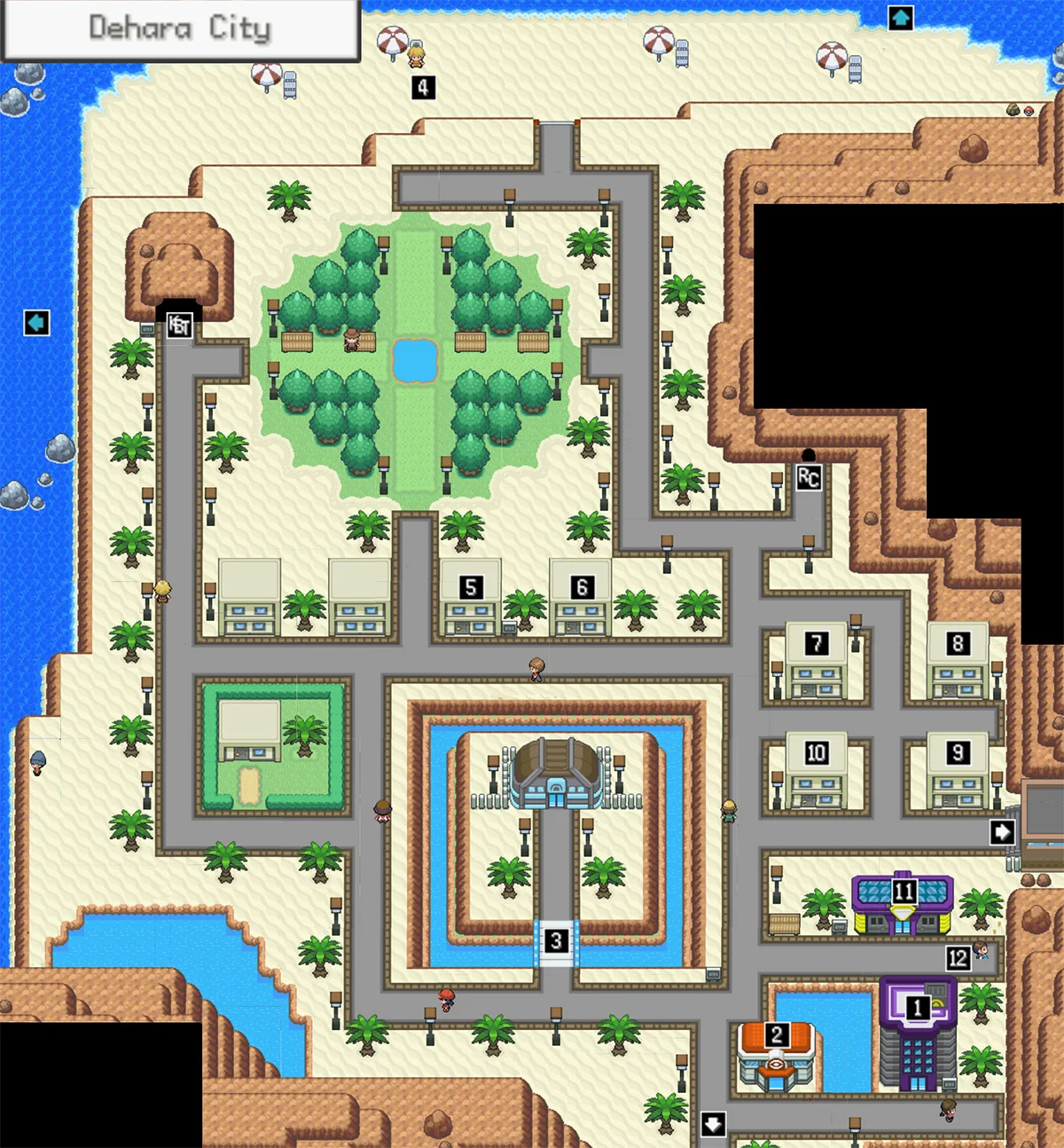 데하라시티 지도 / Pokémon Unbound