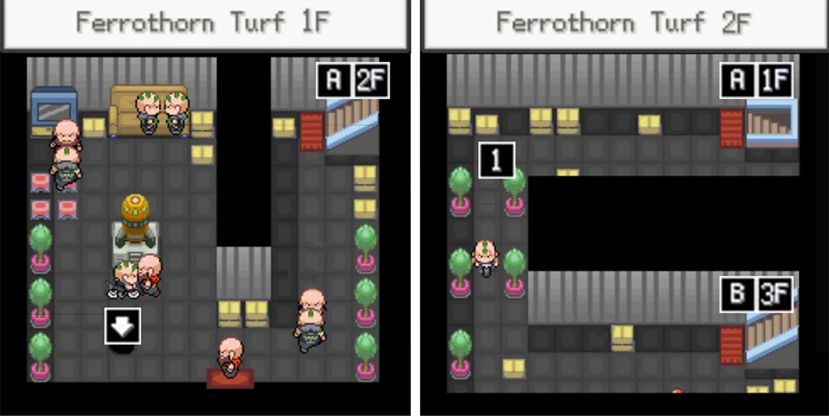 너트령 구역 1층 + 2층 지도