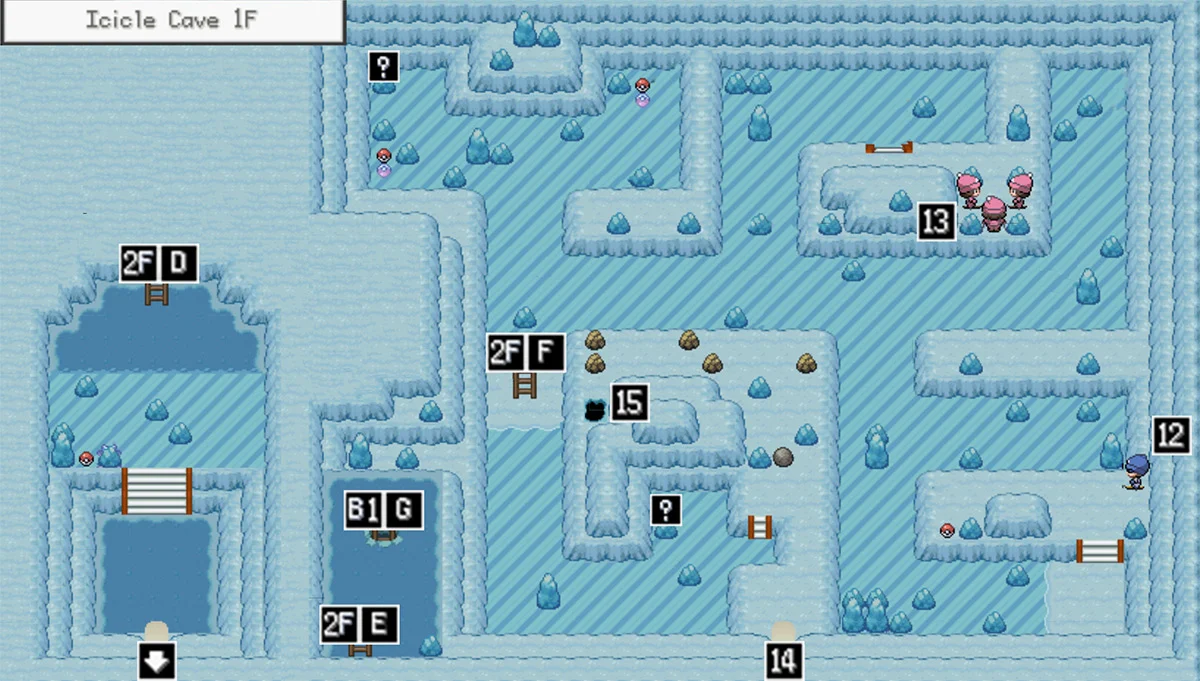 Icicle Cave 1F Map