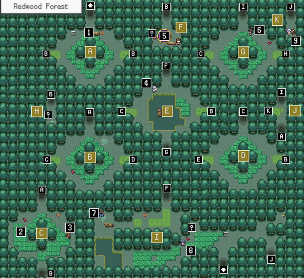 Redwood Forest map / Pokémon Unbound