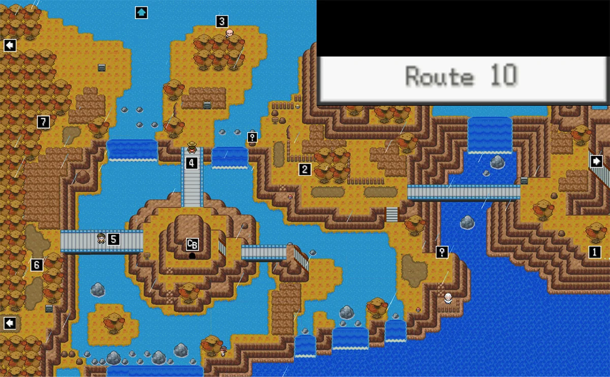 Route 10 map / Pokémon Unbound