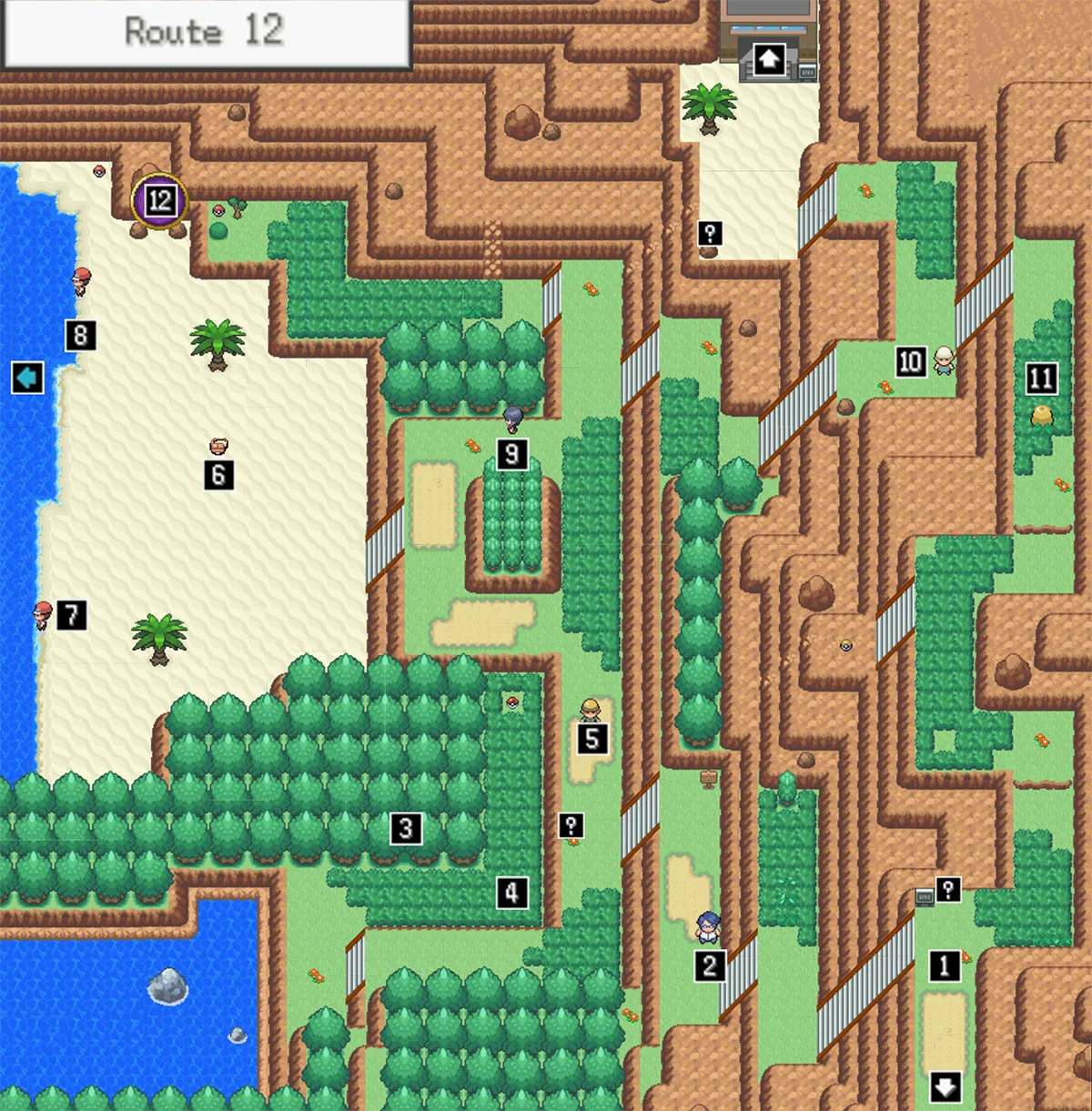 Route 12 map / Pokémon Unbound