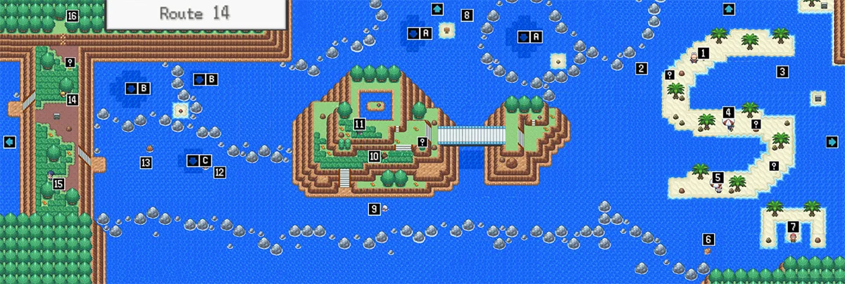 Route 14 map, above water