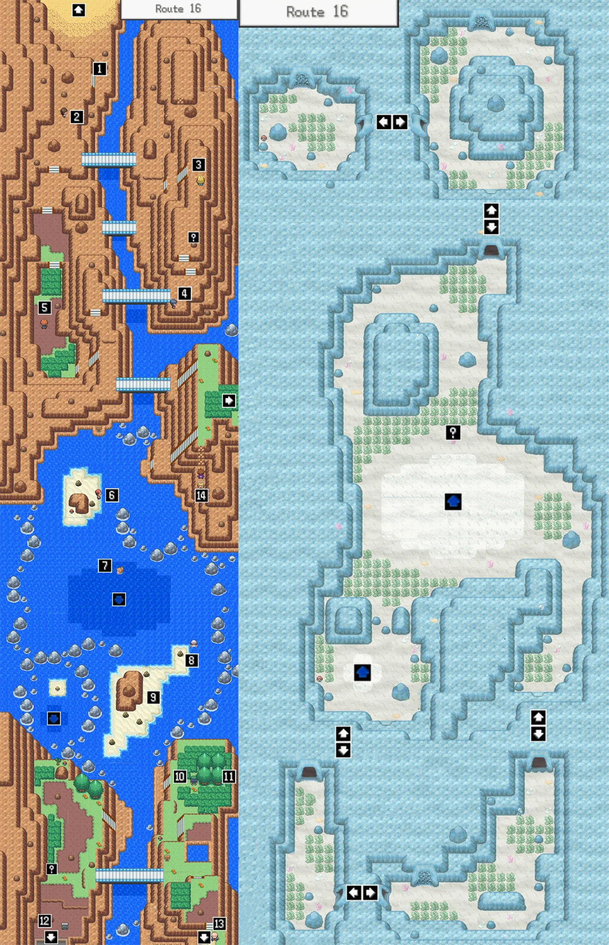 Route 16 maps - above and below water