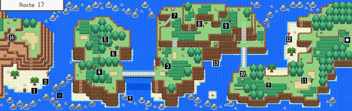 Route 17 map - above water