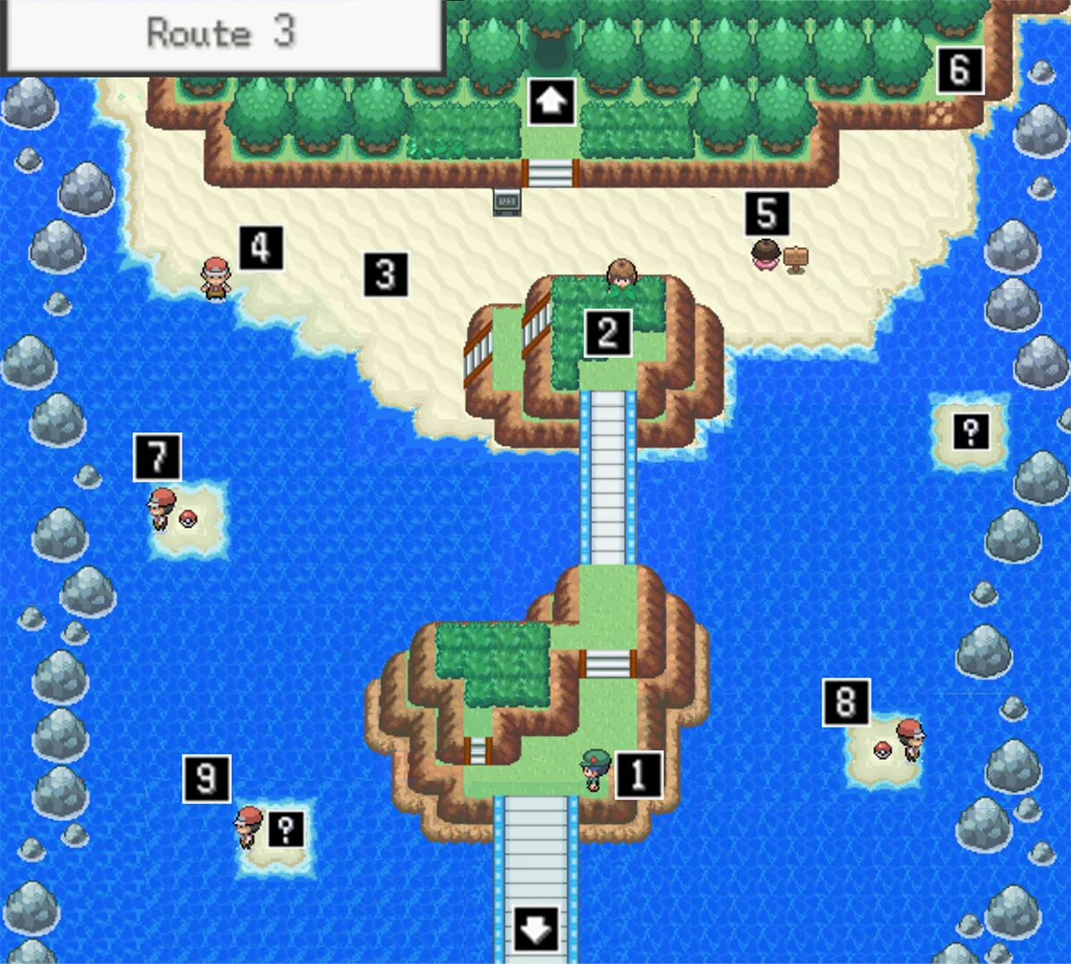 Route 3 map / Pokémon Unbound