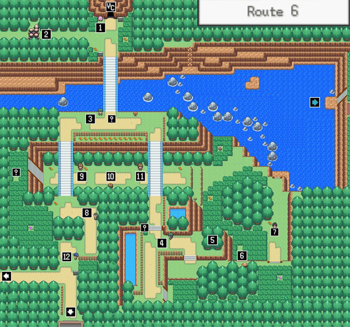 Route 6 map / Pokémon Unbound