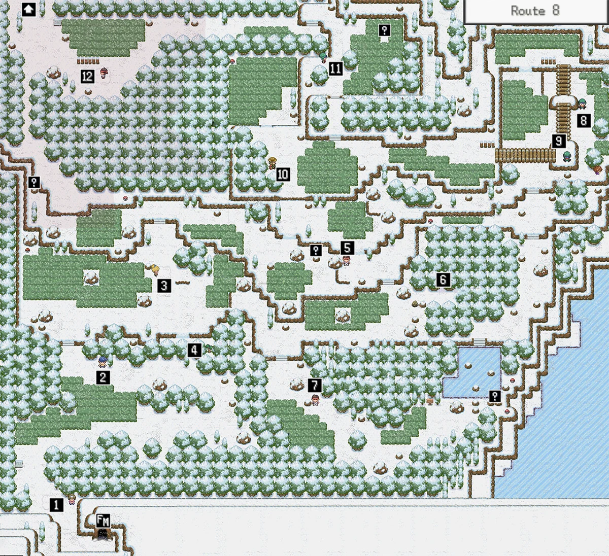 Route 8 map / Pokémon Unbound