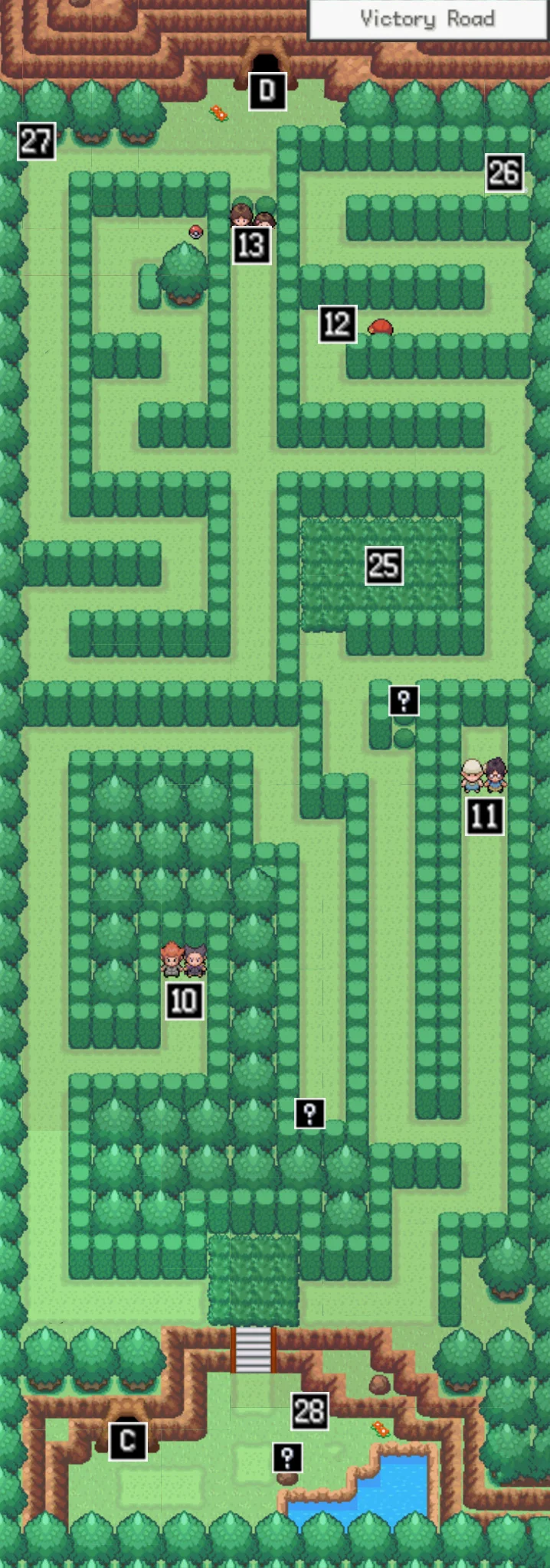 챔피언로드 2층 울타리 미로 지도