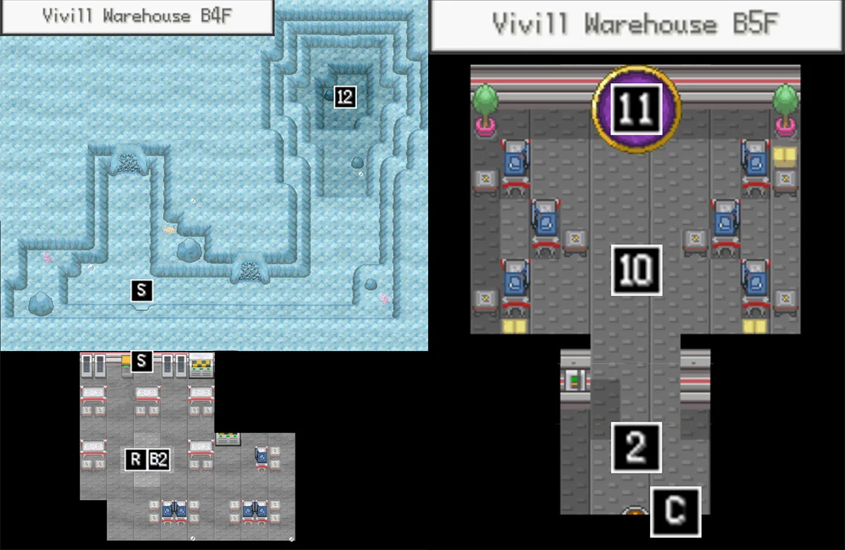 Vivill Warehouse B4F + B5F map