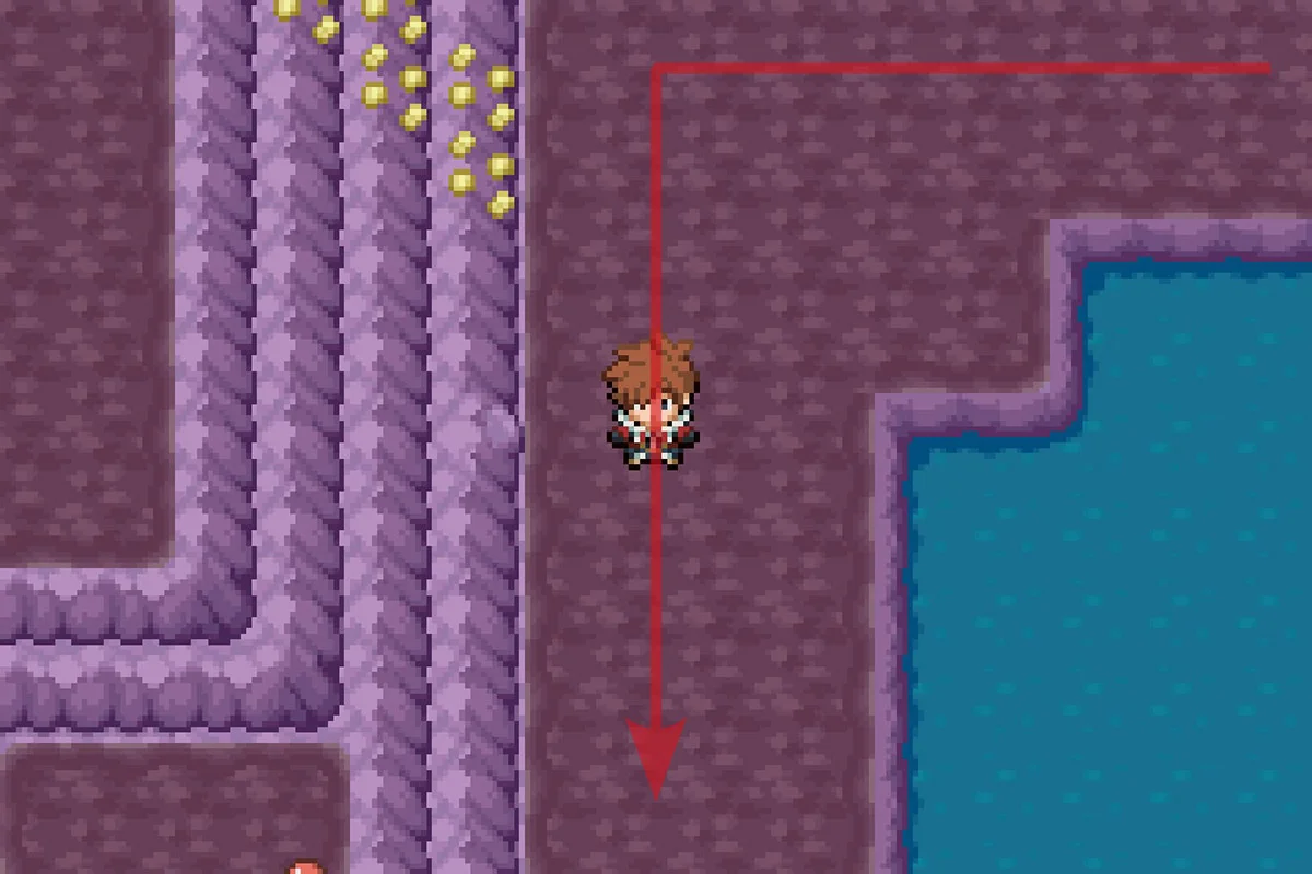 남쪽으로 방향을 틀고 경로를 따라 계속 가는 모습. / Pokémon Unbound