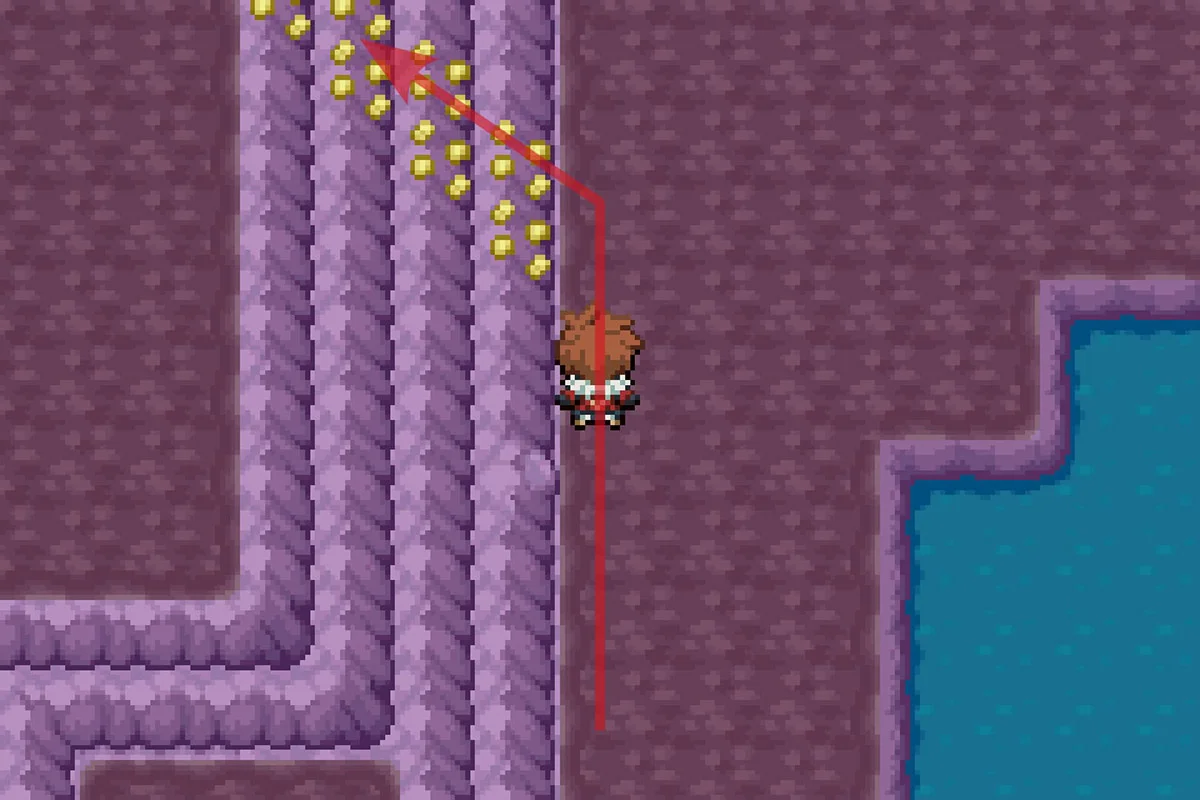 락클라임을 사용하여 서쪽 벽을 올라가는 모습. / Pokémon Unbound