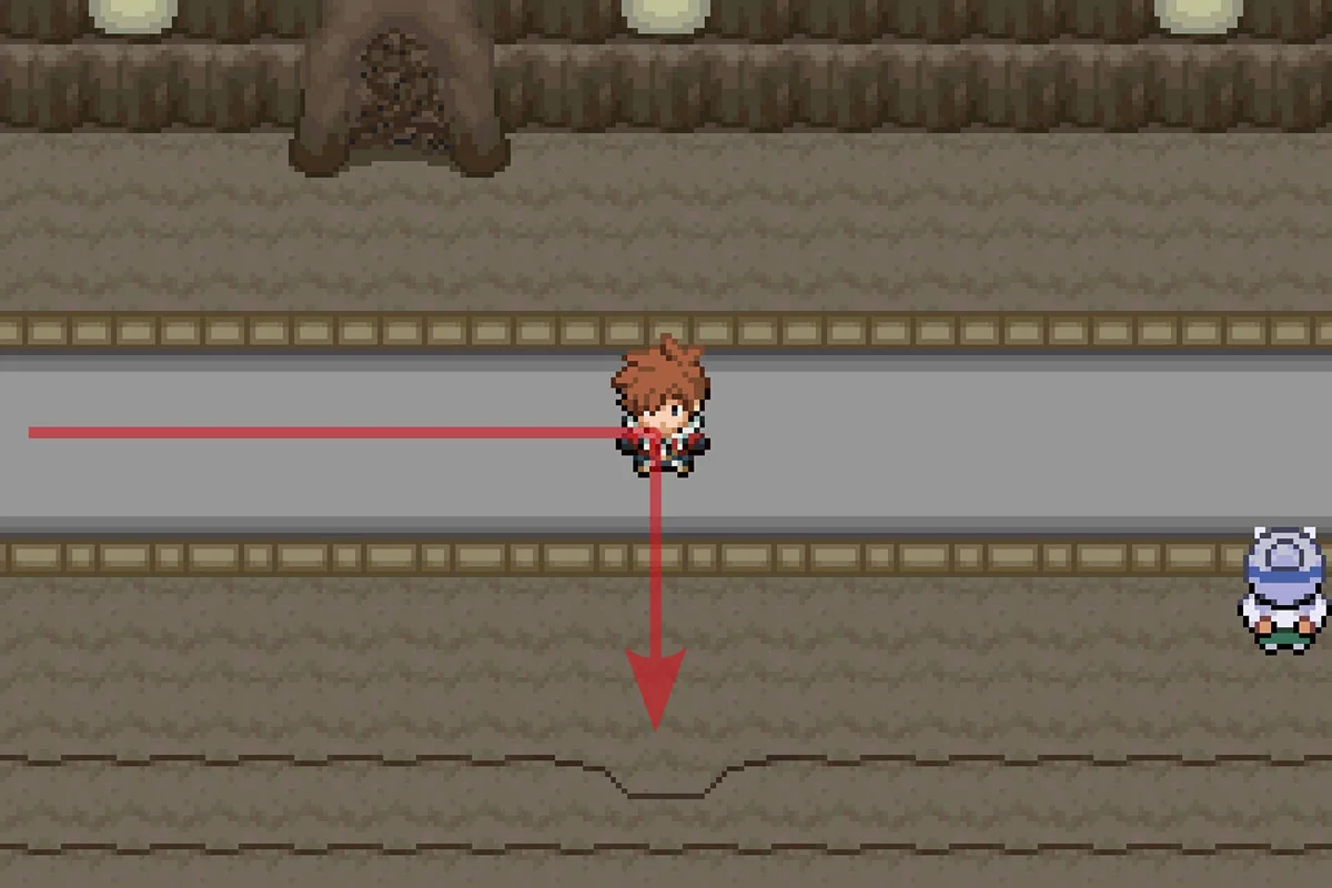 잃어버린 터널로 이어지는 동굴로 들어가는 모습. / Pokémon Unbound