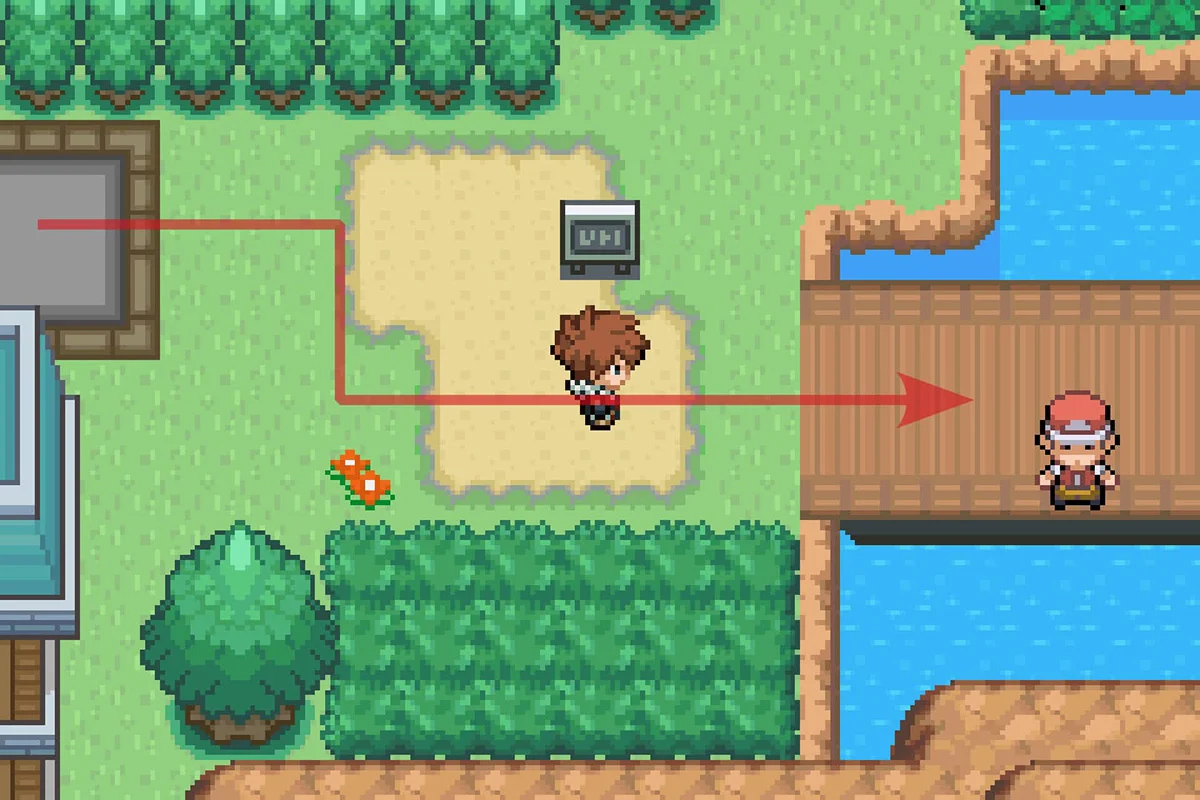 폴스호어시티를 떠나 루트 11로 진입하는 모습. / Pokémon Unbound