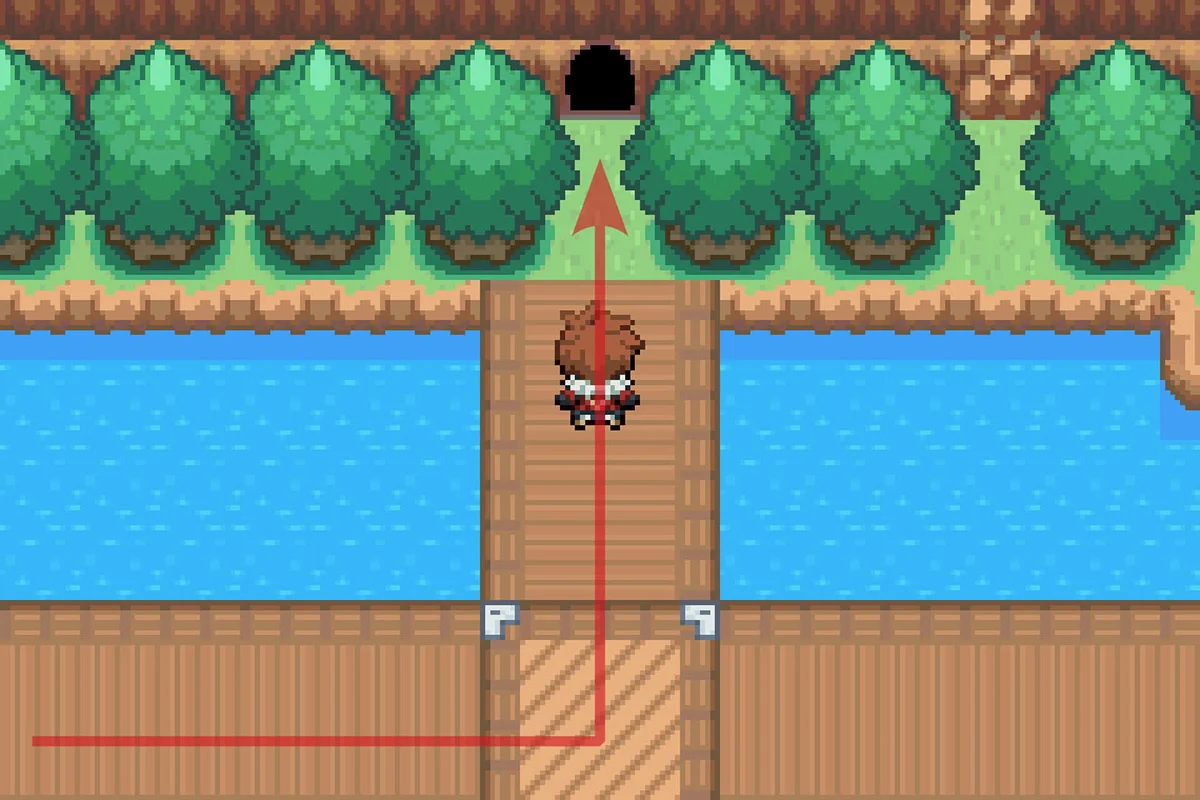 절벽 동굴 안으로 걷는 모습. / Pokémon Unbound