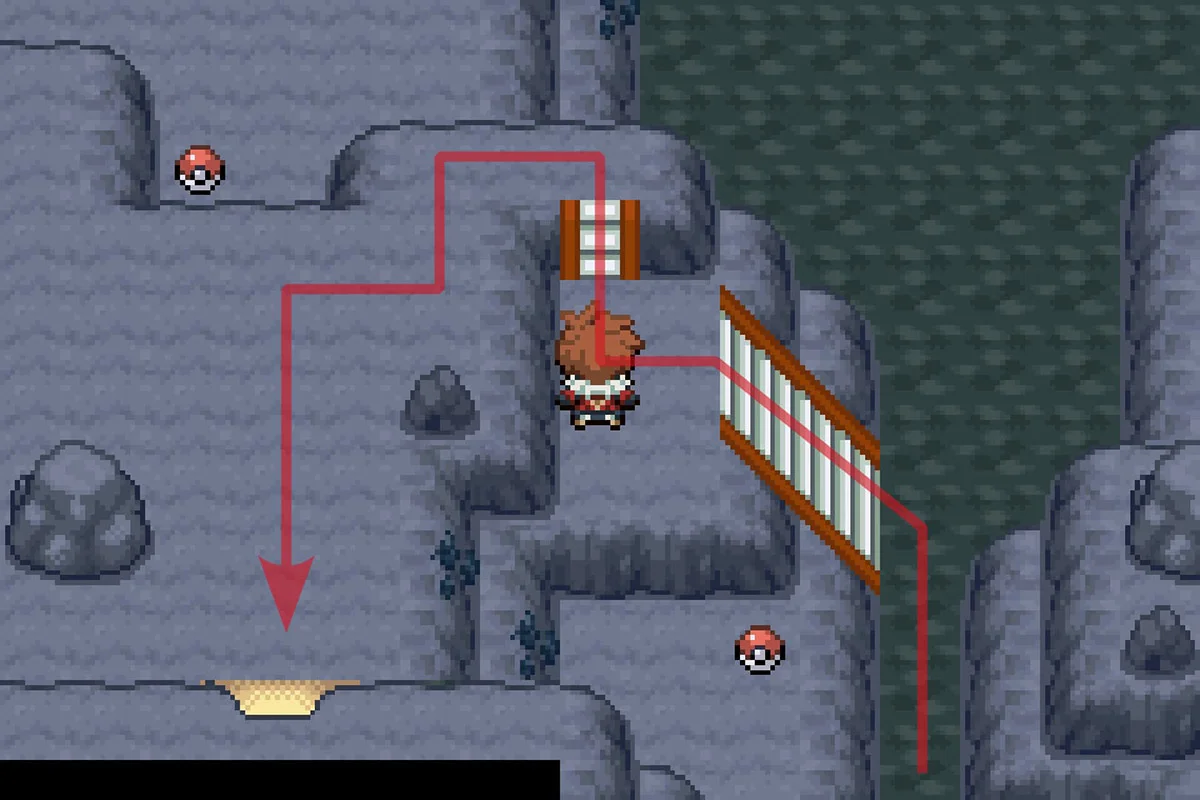 절벽 동굴의 서쪽 출구로 나가는 모습. / Pokémon Unbound