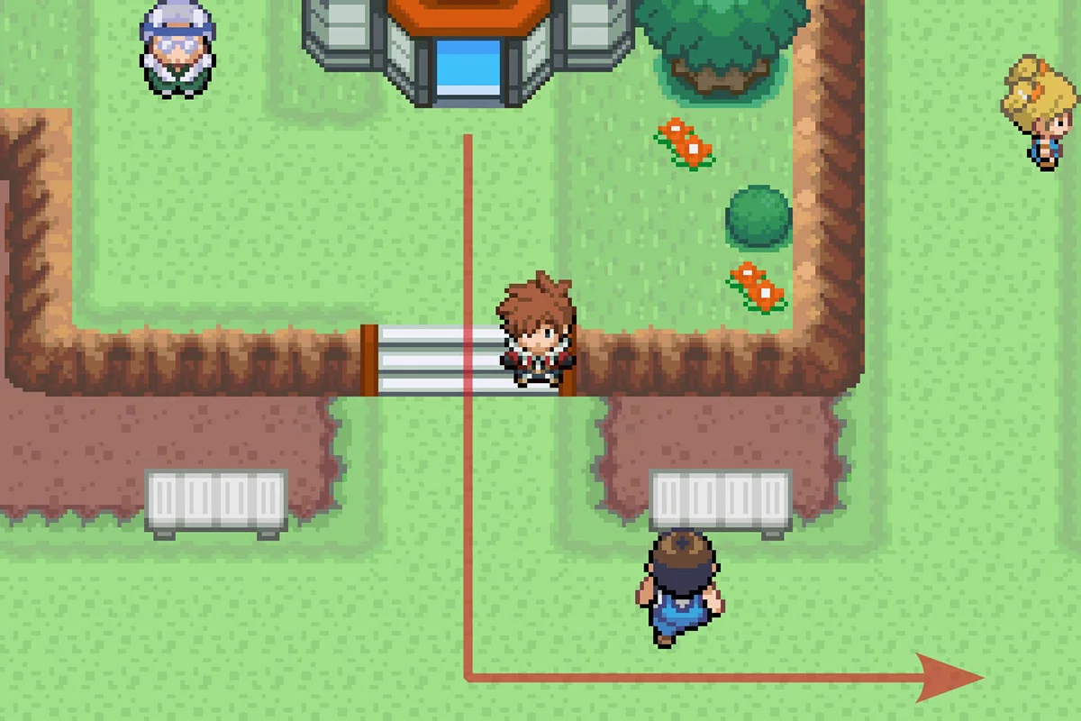 타미간 마을 포켓몬센터에서 동쪽으로 가는 모습. / Pokémon Unbound