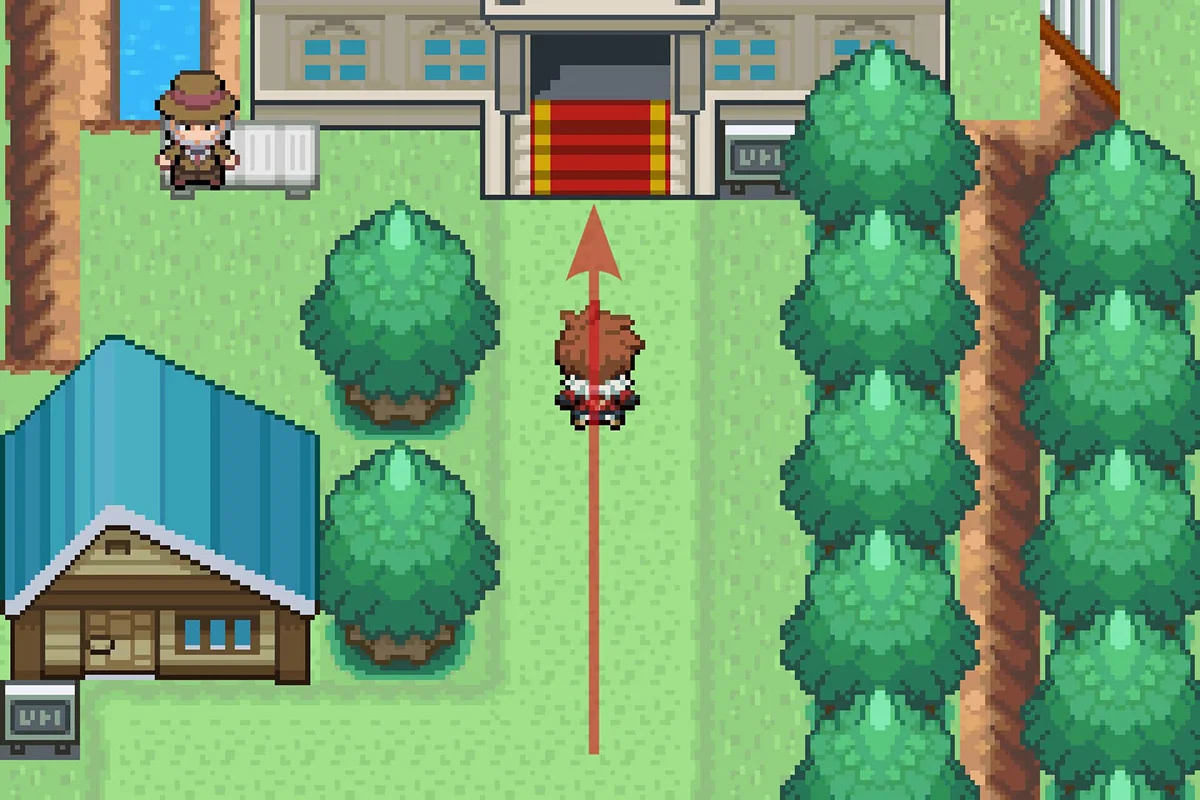 타미간 맨션으로 들어가는 모습. / Pokémon Unbound