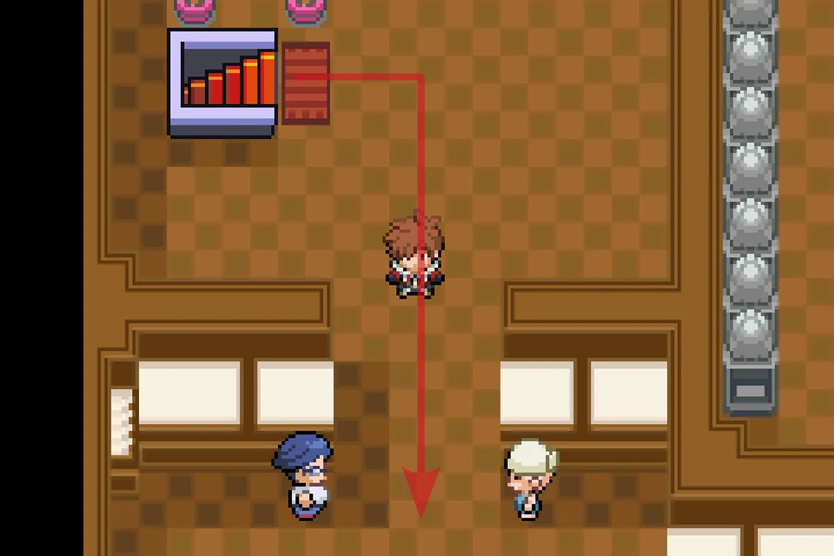 뒤로 돌아와 새로 생긴 남쪽 경로를 이용하는 모습. / Pokémon Unbound