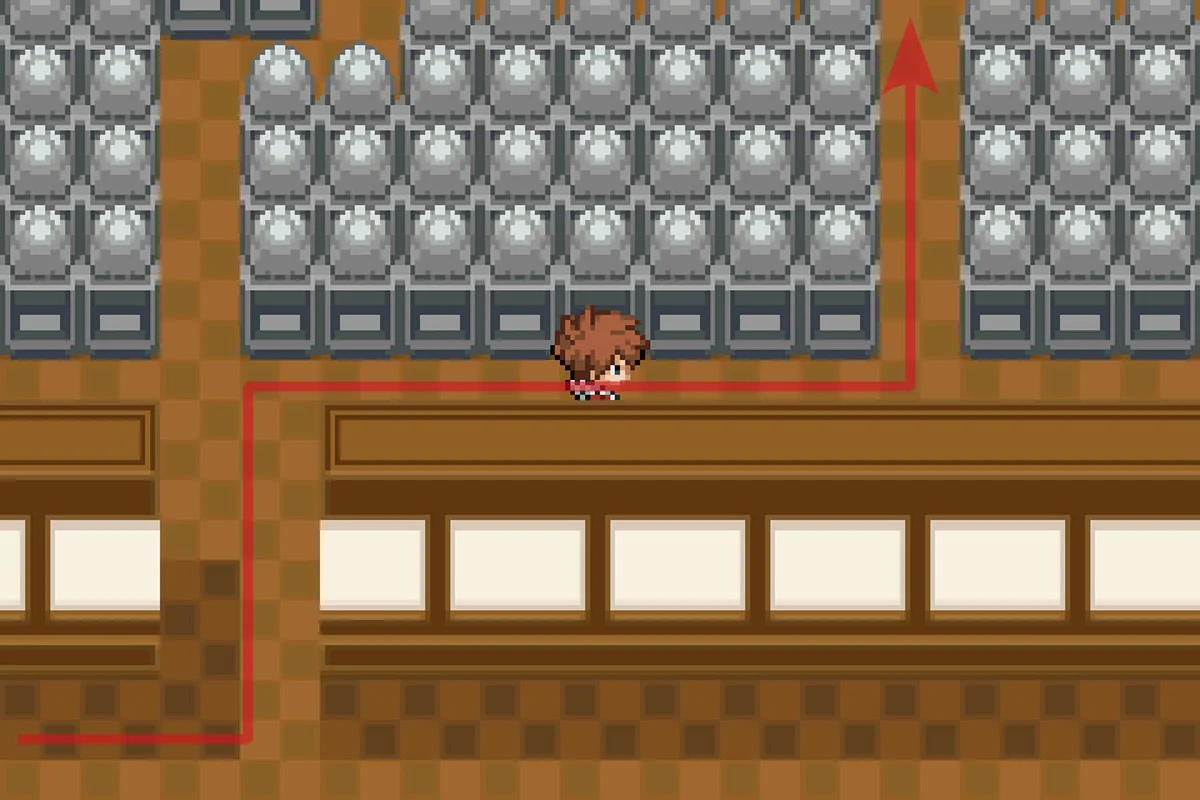 미로에 들어선 후 동쪽으로 갔다가 북쪽으로 가는 모습. / Pokémon Unbound