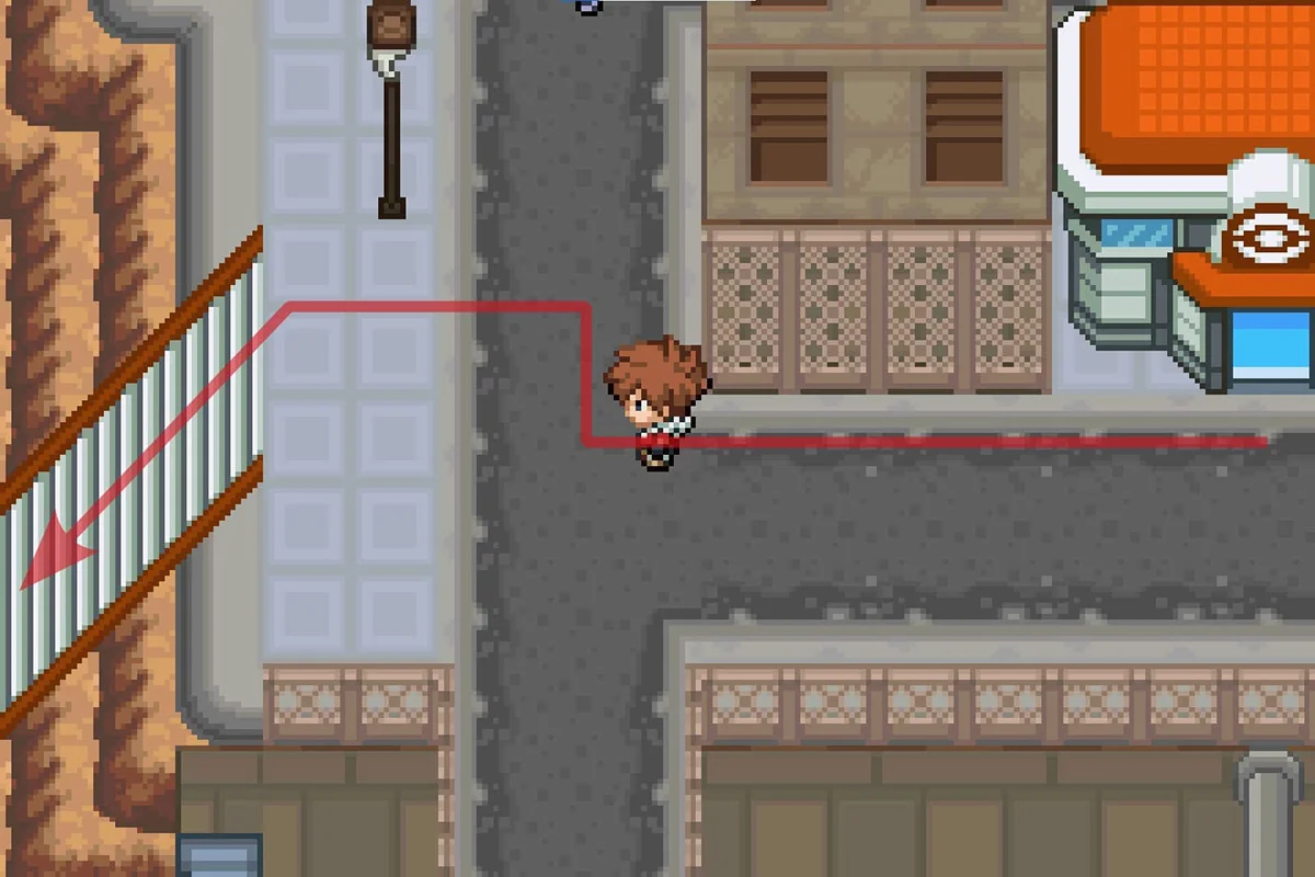 안티시스 시티 포켓몬센터에서 서쪽으로 가는 모습. / Pokémon Unbound