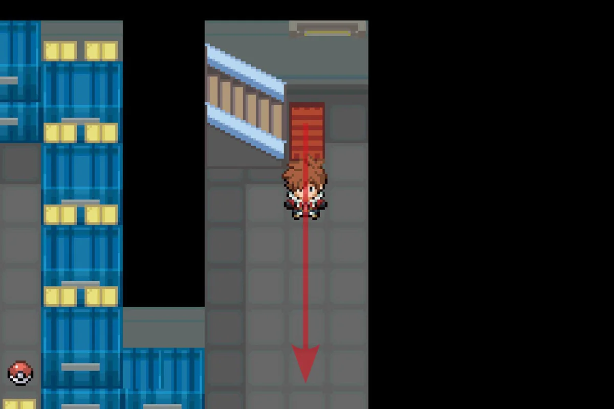 계단을 이용한 후 남쪽으로 가는 모습. / Pokémon Unbound