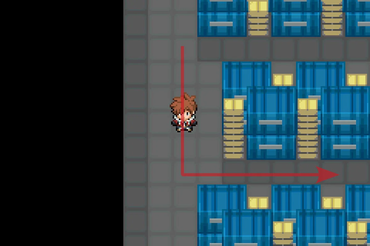 남쪽으로 가서 첫 번째로 동쪽으로 꺾는 모습. / Pokémon Unbound