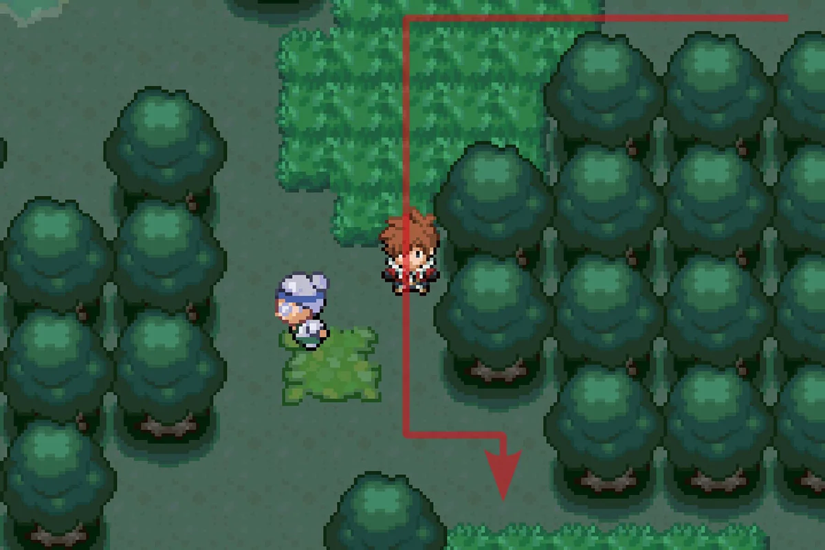 북동쪽 풀숲 구역으로 가는 모습. / Pokémon Unbound