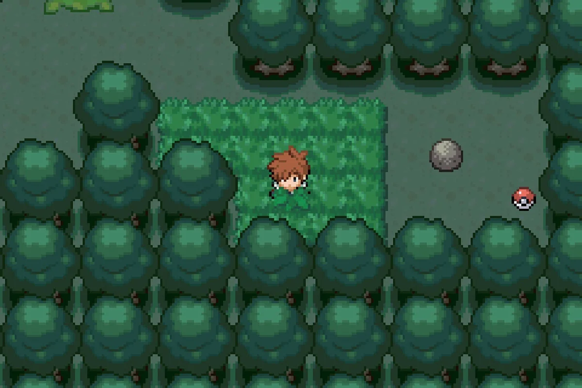 풀에 풀베기를 사용하는 모습. / Pokémon Unbound