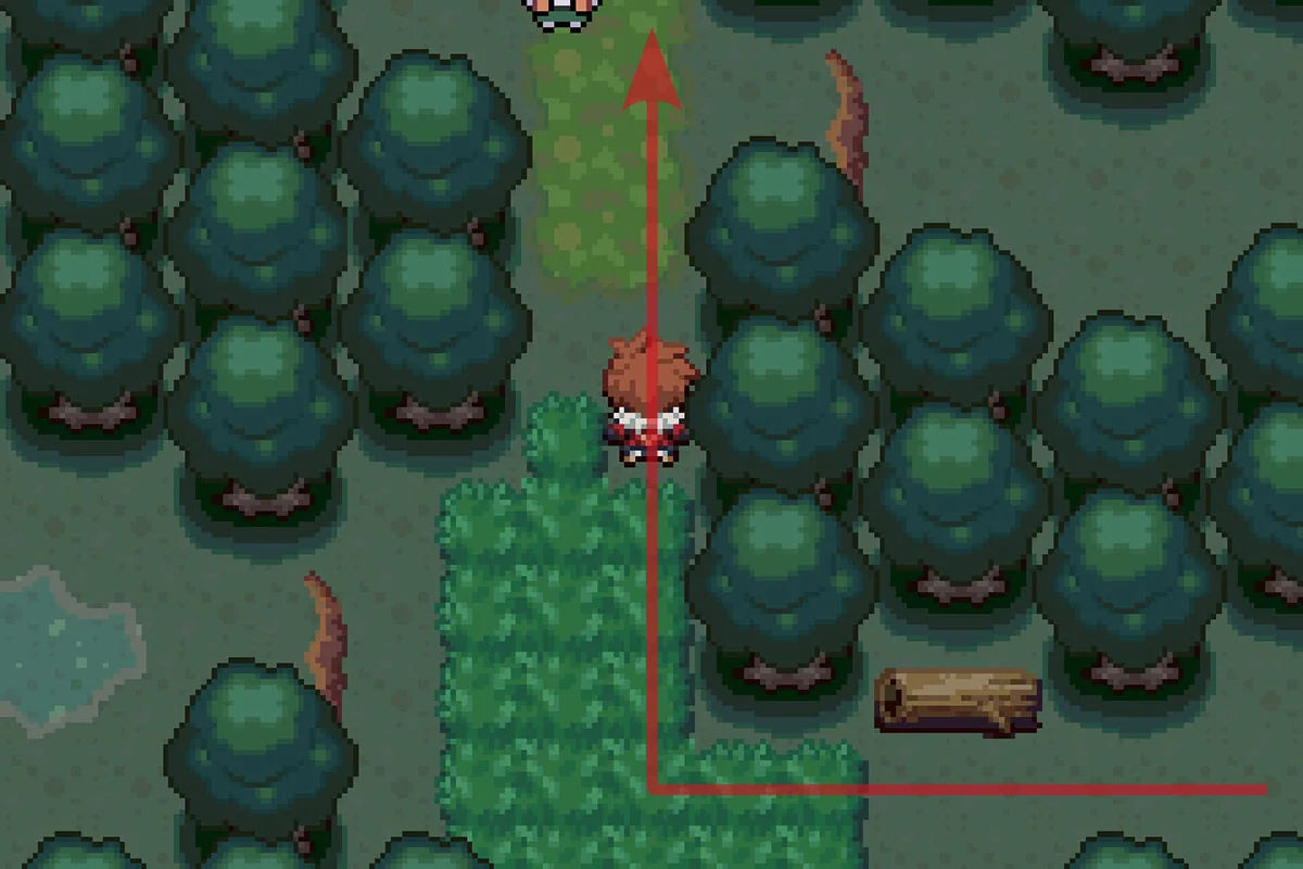 북쪽으로 가는 경로를 따라가는 모습. / Pokémon Unbound