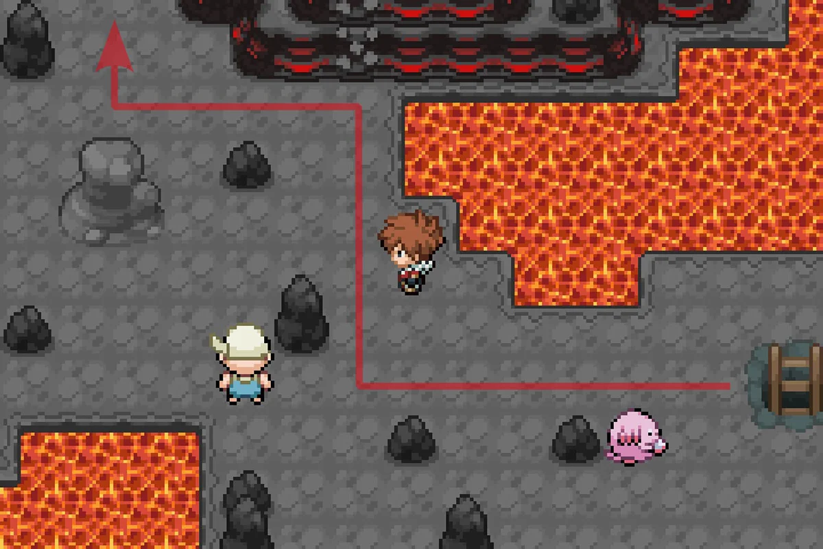 북서쪽 경로를 따라가는 모습. / Pokémon Unbound