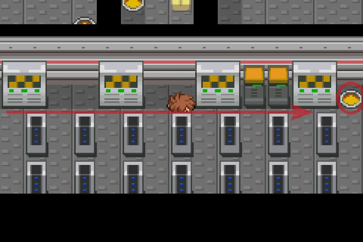 동쪽 순간이동 장치로 걸어 들어가는 모습. / Pokémon Unbound